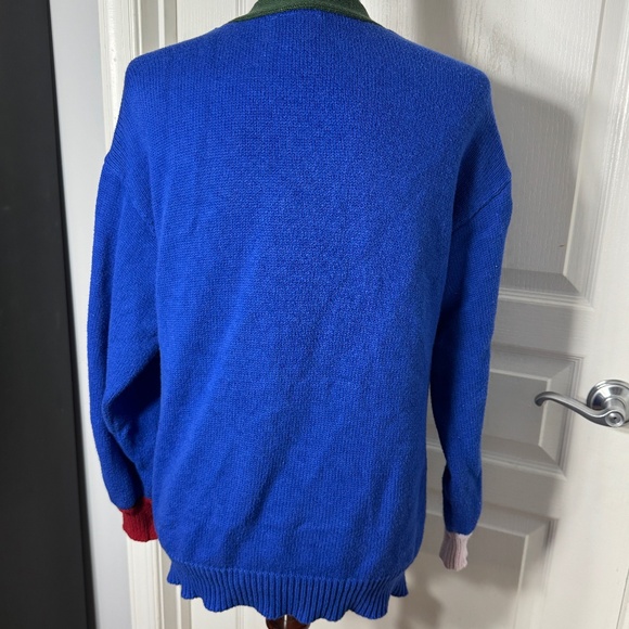 ModCloth Royal Blue Colorblock Cardigan - S - Picture 3 of 3